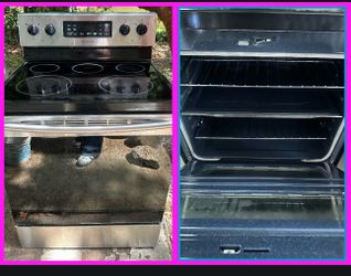 Stainless steel glass top electric range