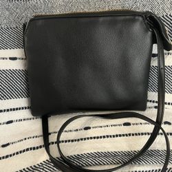 Black Leather Crossbody Bag