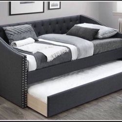 Brand New In Box Day Bed W/ Slats + Trundle  And 2 Mattresses. Pick Up  In  Long Beach