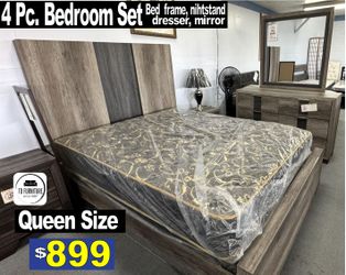 4Pc. Queen size Bedroom Set, furniture, recamaras