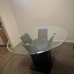 Modern Round Glass Dinning Table  