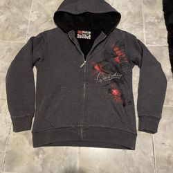 VTG 00’s Men’s Quicksilver Sherpa Lined Full Zip Hoodie Sweatshirt SZ Small Y2K