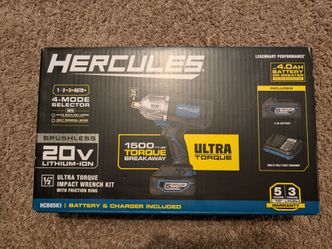 Hercules 20V 1/2" Ultra Torque Impact Wrench Kit