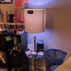 Vintage Side Table Glass And Ashtray