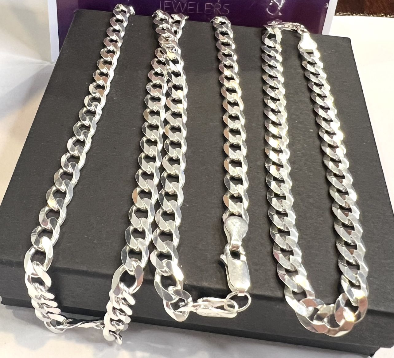 Brand new 925 Sterling Silver Cuban link set of necklace and bracelet