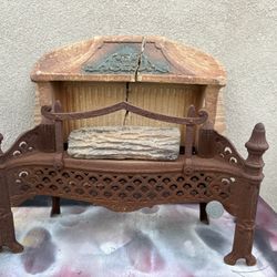 Unique Antique Cast Iron Gas Heater; Vintage Gas Heater; Fireplace 