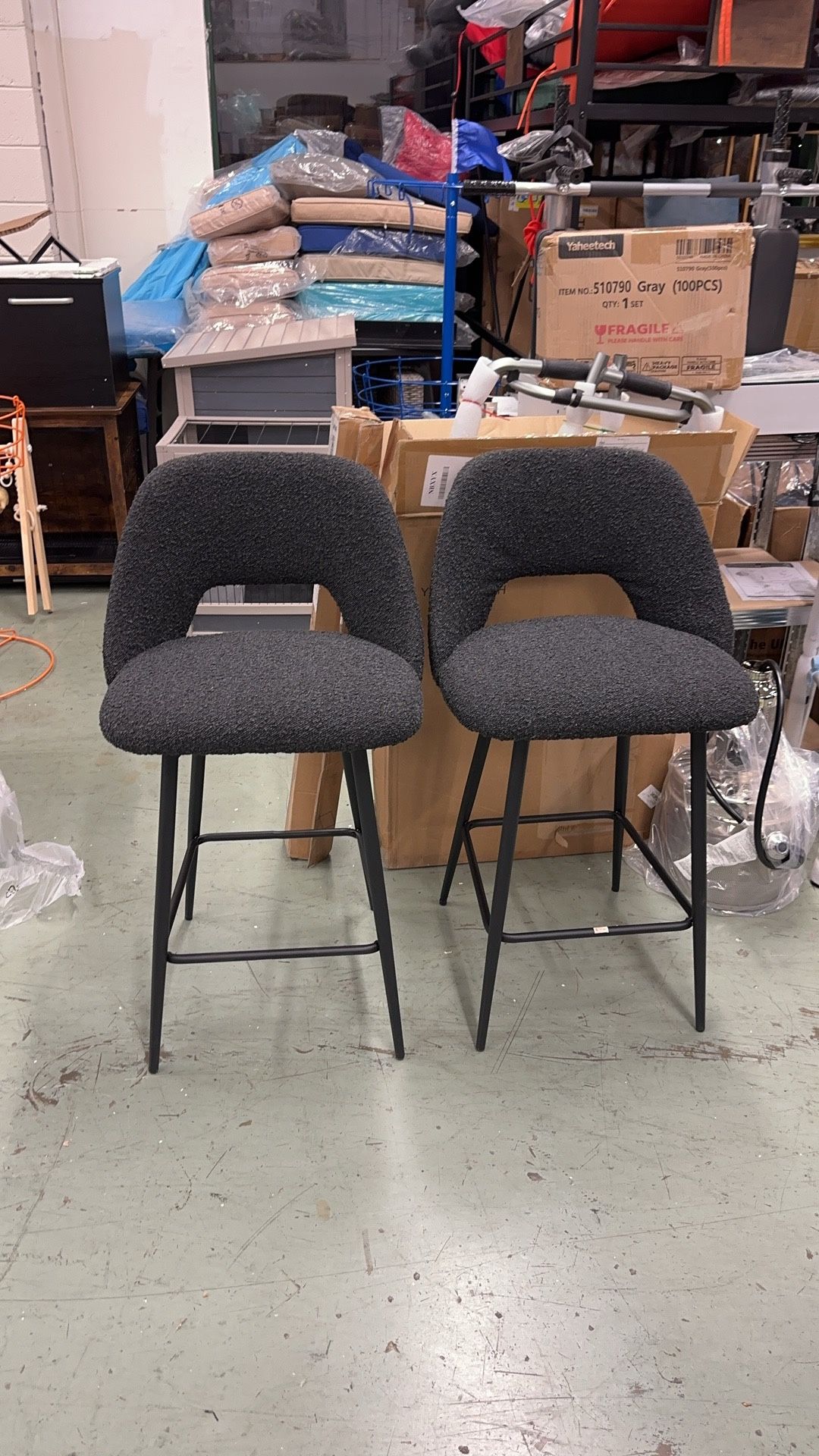 Counter Height Bar Stools with Backrest Set of 2, Height