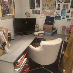 Gray And White Desk