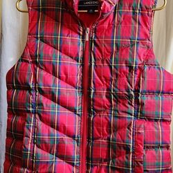 Lands End Size M Plaid Vest