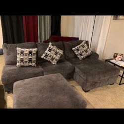 4 Piece Smoke Gray Sectional Sofa 