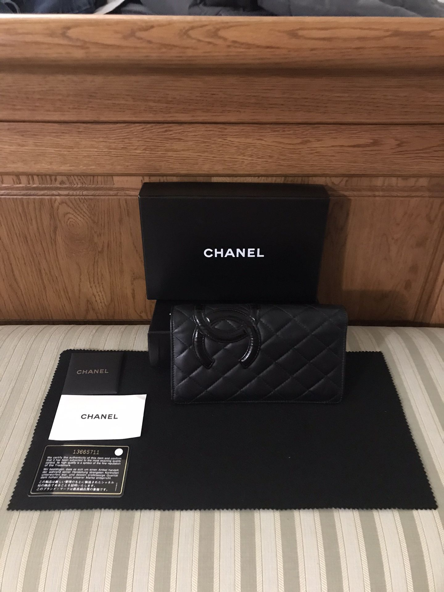 Chanel Cambon Ligne Yen Lambskin wallet