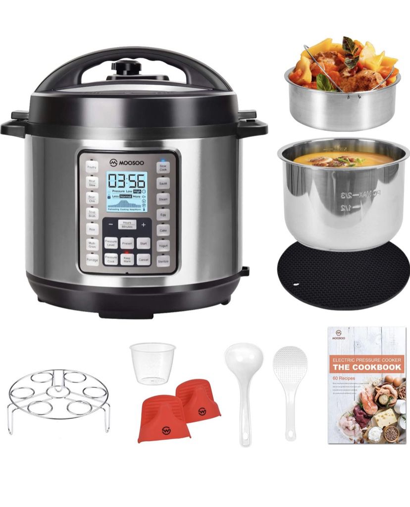 9-in-1 Electric Pressure Cooker with LCD, 6QT Instant Programmable Pressure Pot, 15 One-Touch Programs with Deluxe Accessory Set