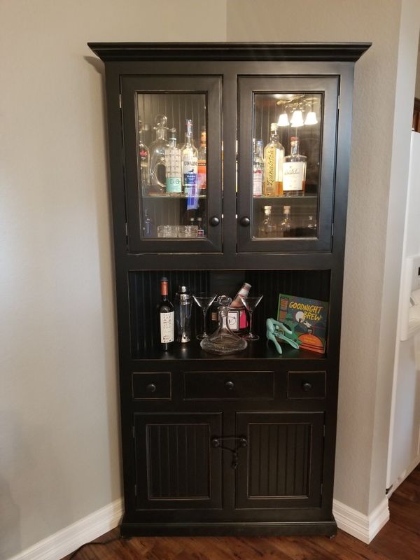 Black Corner Liquor Cabinet or China Cabinet for Sale in Montgomery, TX ...