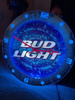 Bud Light Wall Clock , light up , 19"round