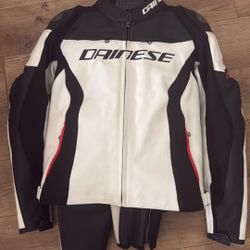 Dainese Women’s Leather Motorcycle Racing Suit – Jacket Size 44, Custom Pants 