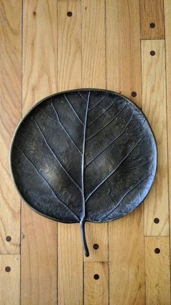 Crate and Barrel Bronze Leaf Platter
