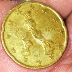 Vintage Rare -20 euro Cent 2002 Italia coin - Rare

