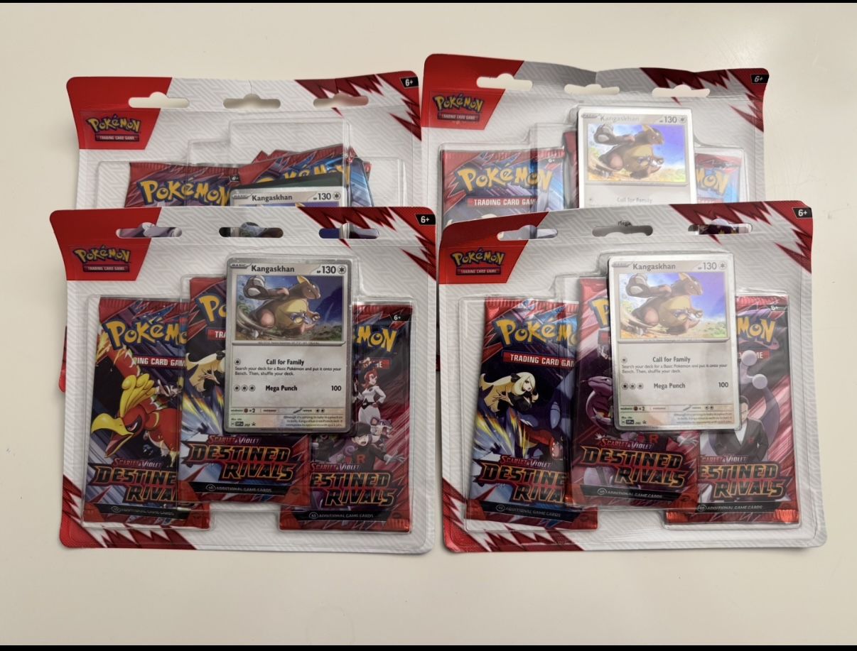 Pokemon Destined Rivals 3 Pack Blister [Kangaskhan] x4 SEALED