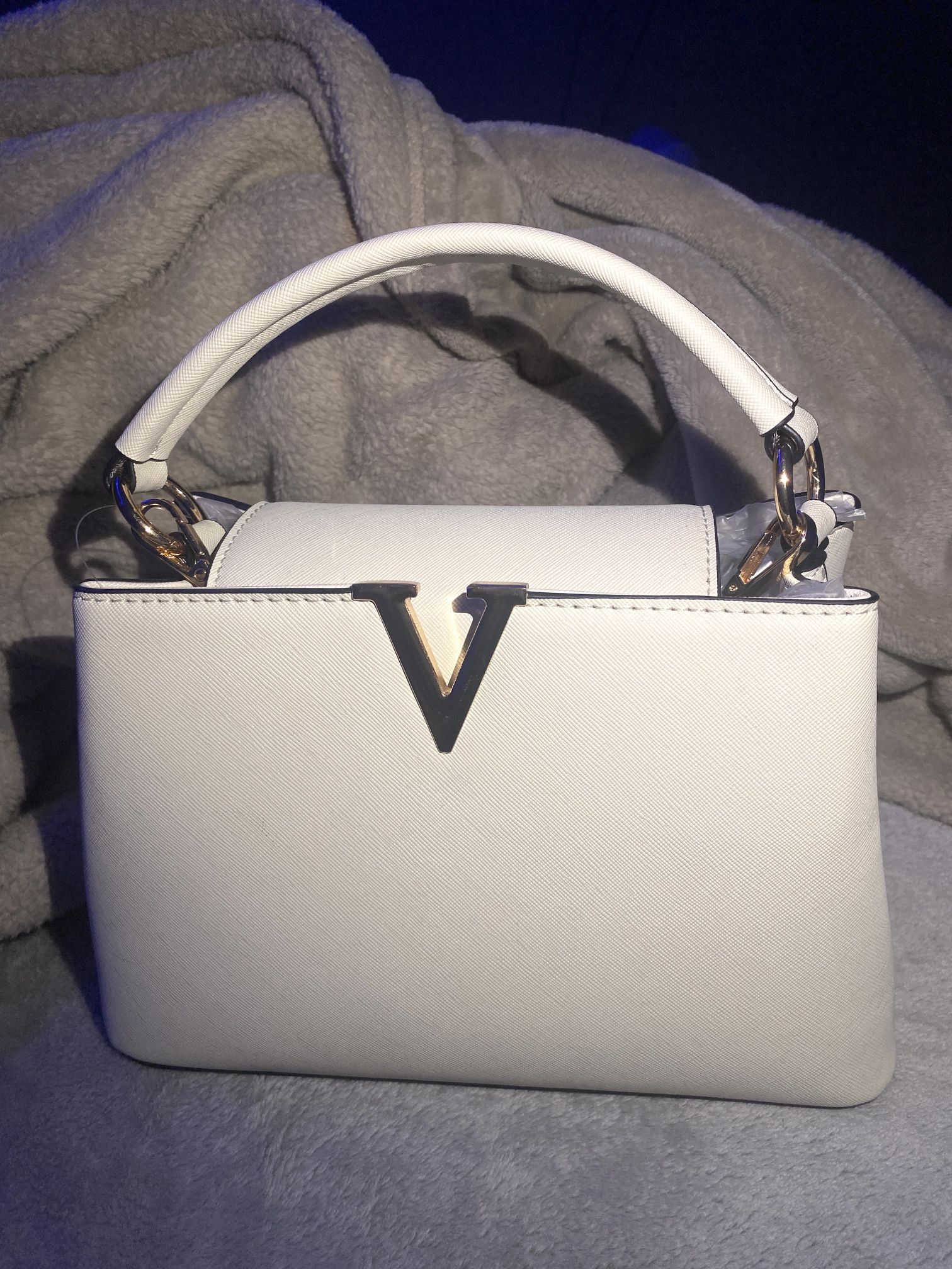 White EVVE satchel bag crossbody handbag with Shoulder Strap