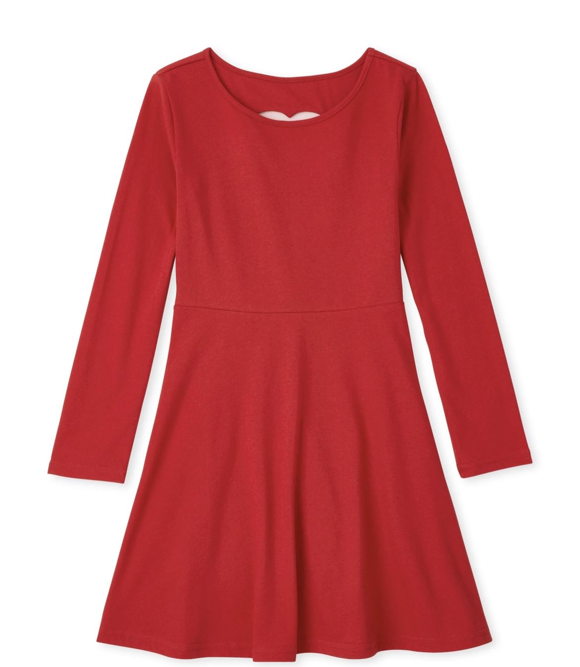 Girls Heart Cut Out Skater Dress - Classicred Size XL-14