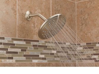 New Moen Chrome Bathroom 8- Inch Wide Fixed Rainfall Showerhead, 6345
