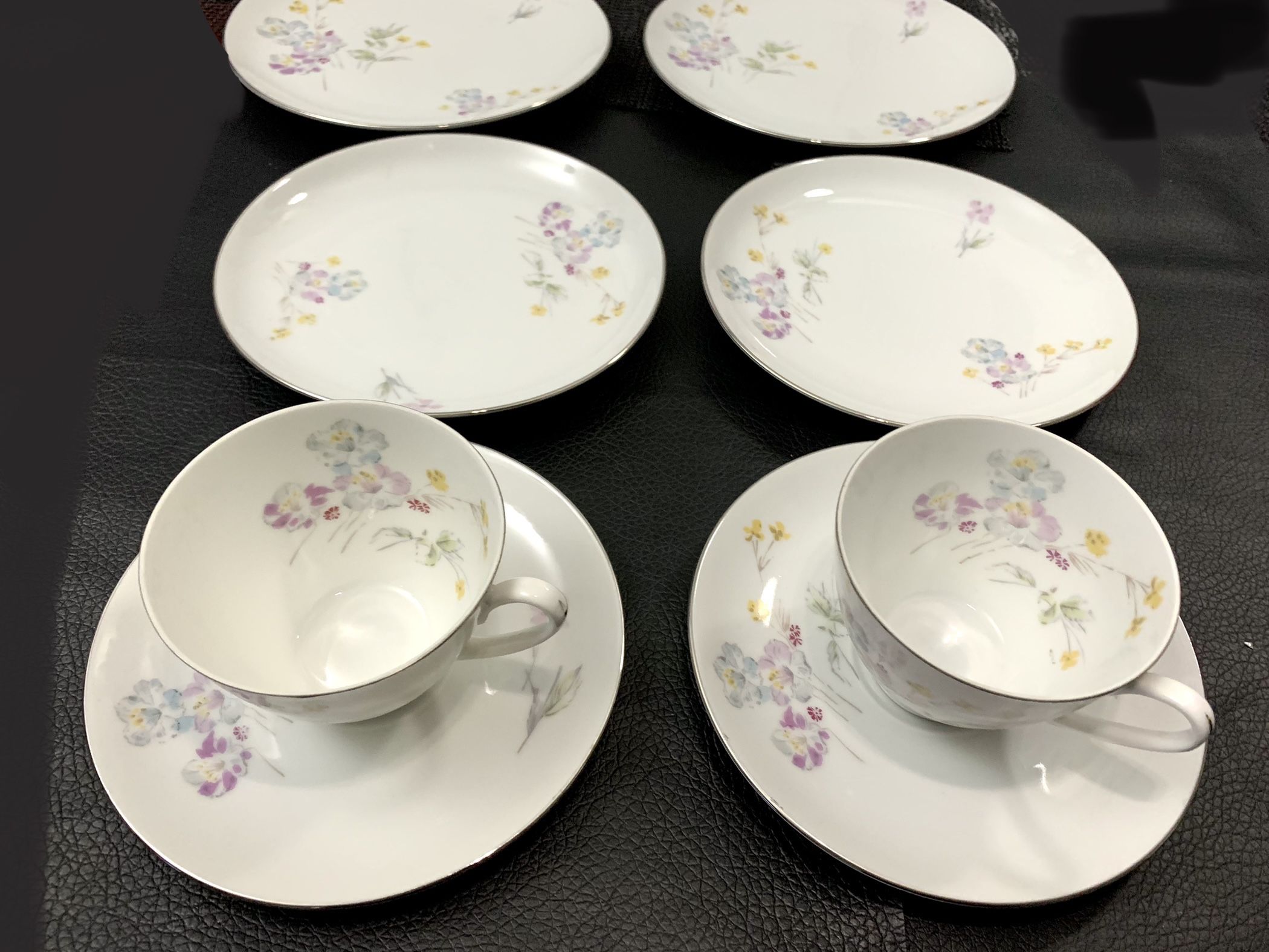 Vintage Leila by Toscport Czechoslovakia Fine China Decor Plate Sauce 8ct Set