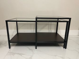 Black Glass Nesting Coffee Table