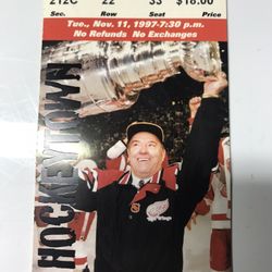 Detroit Redwings Vs Colorado Avalanche Ticket Stub 1997