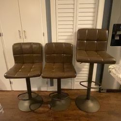 Chocolate Brown Adjustable Bar Stools