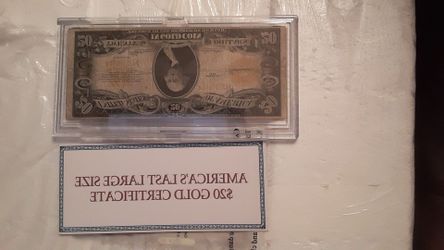 America last large size 20$ gold certificate 1922