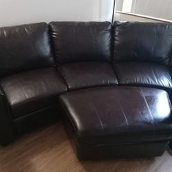 Leather Couch and Otterman Set