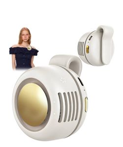 Ahuccf Portable Clip-On Fan, Mini USB Rechargeable 360° Rotatable Fan, Personal Fan 3-Speed Silent Mini Bladeless Fans (White)