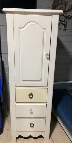 White Wood Cabinet with Drawers