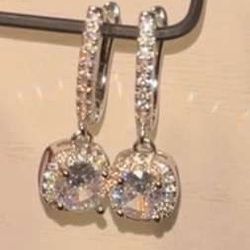2ct White Sapphire Earrings