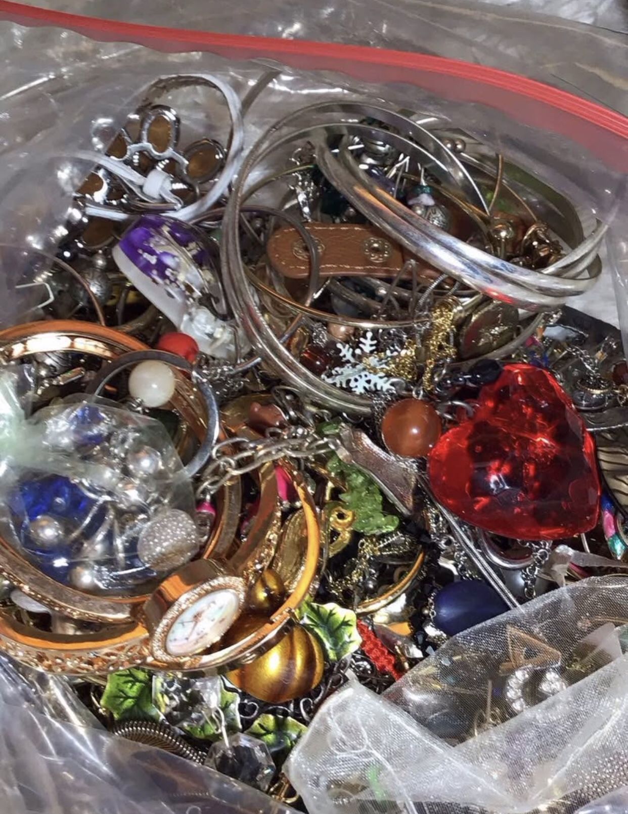 Bag Of Costume Jewelry Wearable Execellet Condition 