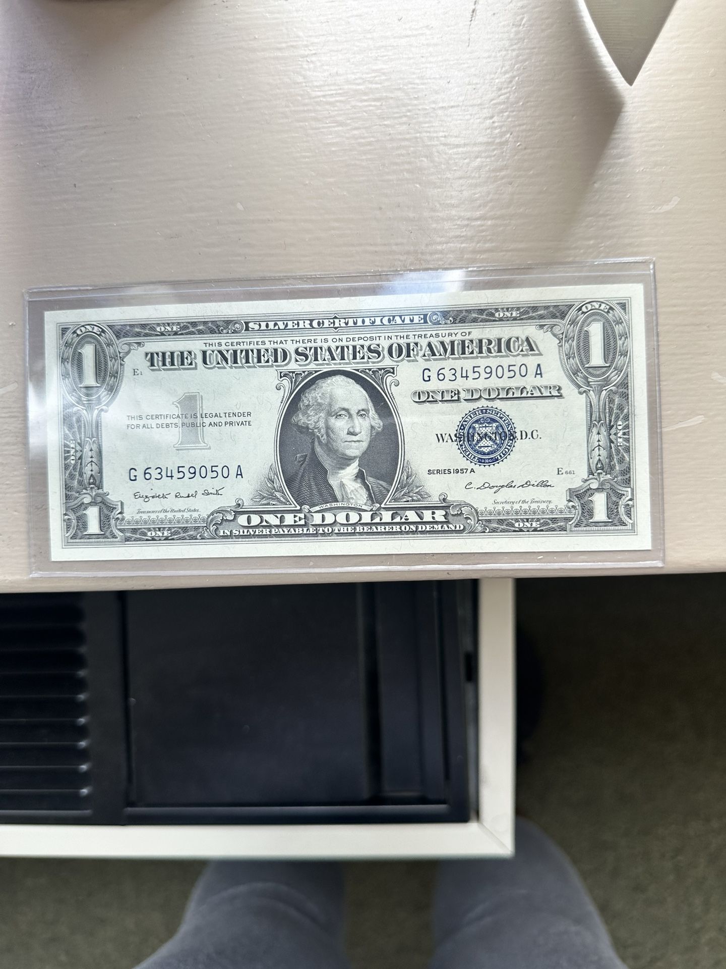1957 A One Dollar Silver Certificate with Blue Seal