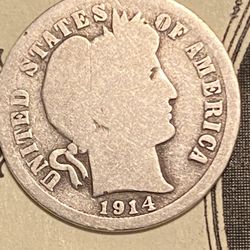1914 Silver Dime 