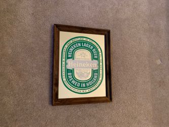 Heineken mirrored beer sign