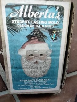 Vintage Mold of Small Santa's Face Ornament for Casting Ceramics