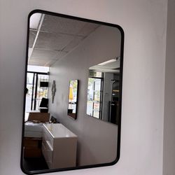 New - Black 24āX 36" Rectangle Wall Mirror Bathroom Metal Frame Makeup Vanity Mirror