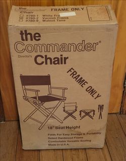 The Commander Chair Director Chair Folding - Frame Only - Vintage USA - NEW IN BOX