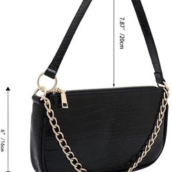 High quality Small Shoulder Bag for Women Leather Crocodile Purses and Handbags Retro Classic Clutch Purse ( please check my other stuff more than 200