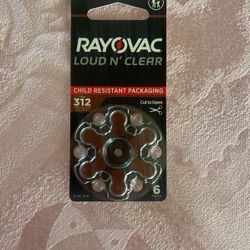 Rayovac Loud N’ Clear Sz 312 6 Pack  Zinc Air batteries