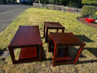 Coffee table with two end tables