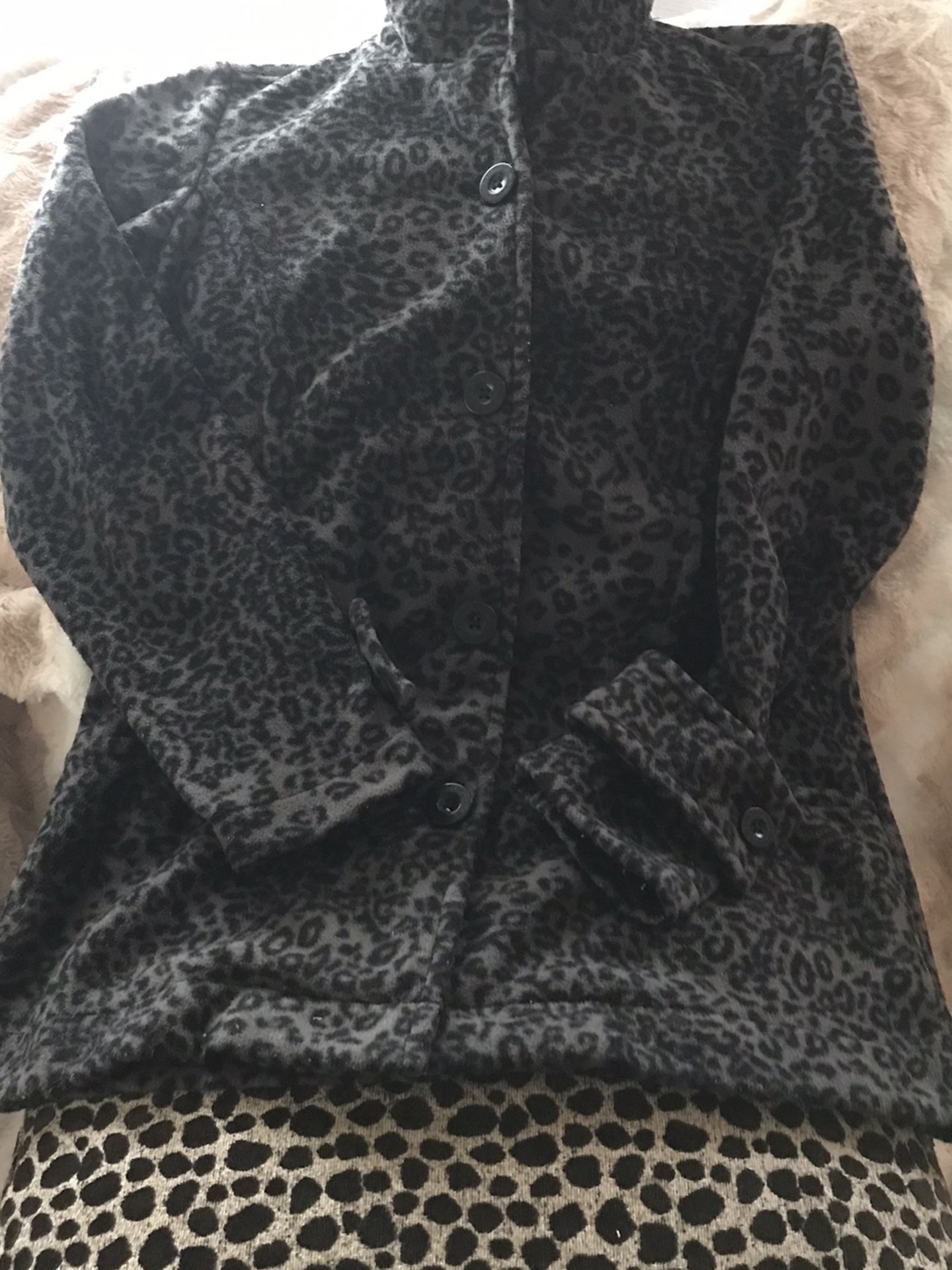 Valerie Bertinelli Cheetah Print Fleece Jacket