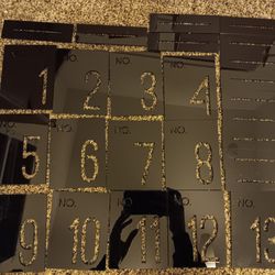 Black Acrylic Modern Table Numbers