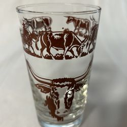 Wallace China “Westward Ho Go Along” Longhorn Tumblers (9)
