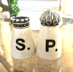Rae Dunn Crown Classic Salt And Pepper and Shakers
