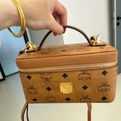 Old flower full print classic cosmetic case leather shoulder crossbody handbag cosmetic bag for women