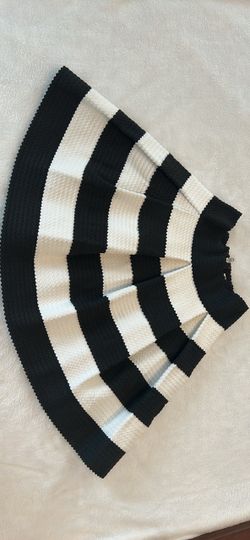 Riche Black and White Striped Pleated Mini Skirt Size S